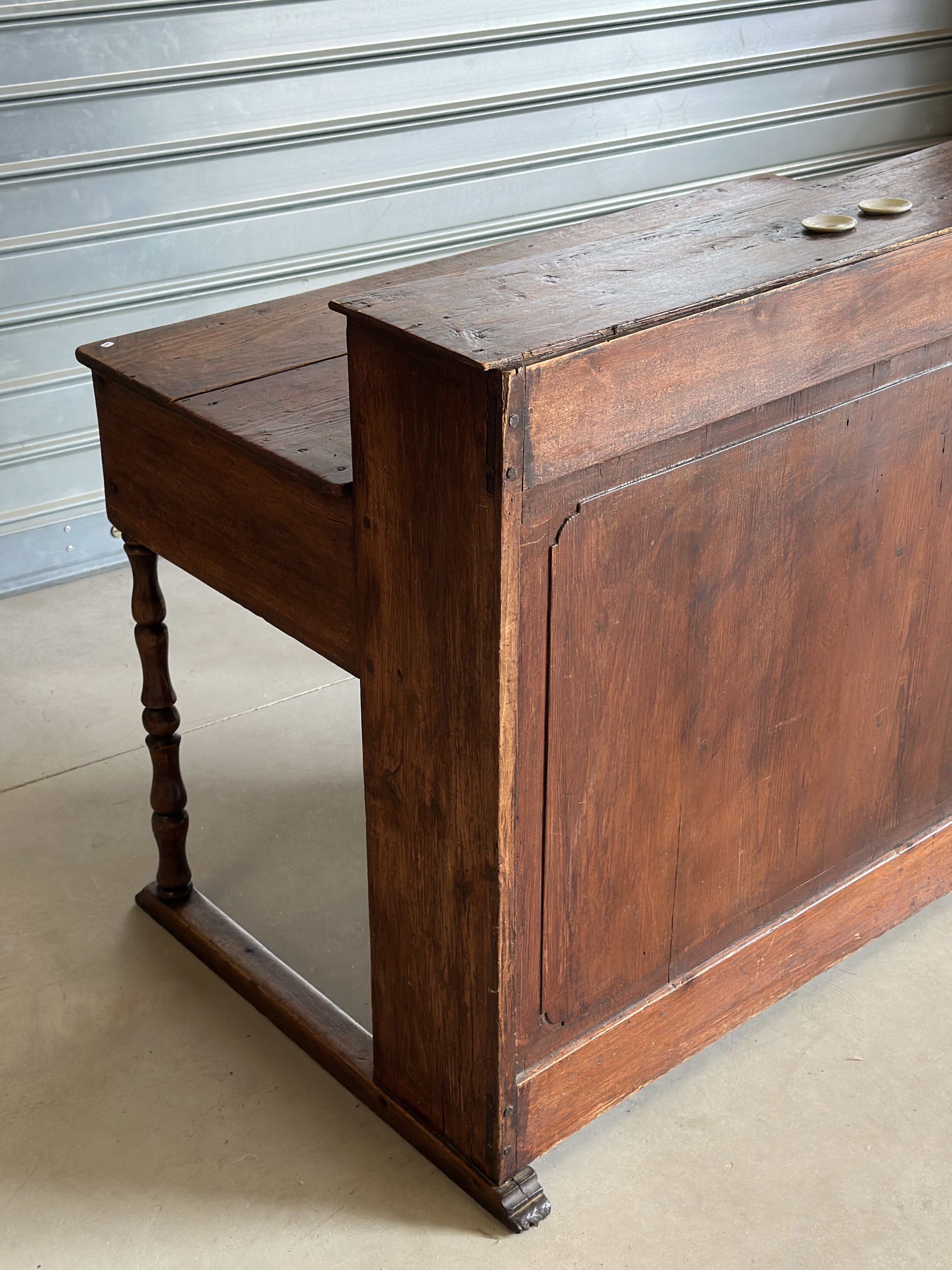 Old tiered counter desk, handcrafted from solid wood.