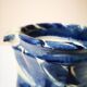 Enamelled ceramic blue pitcher signed by the artist