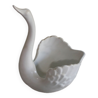 Cache pot cygne en faience