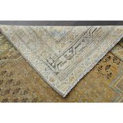 Tapis de couloir vintage turc Oushak fait main en laine et coton orange