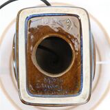 Big "1097" ceramic table lamp by Einar Johansen for Søholm with jute shade, mid-century Danish modern design, 1960s/1970s