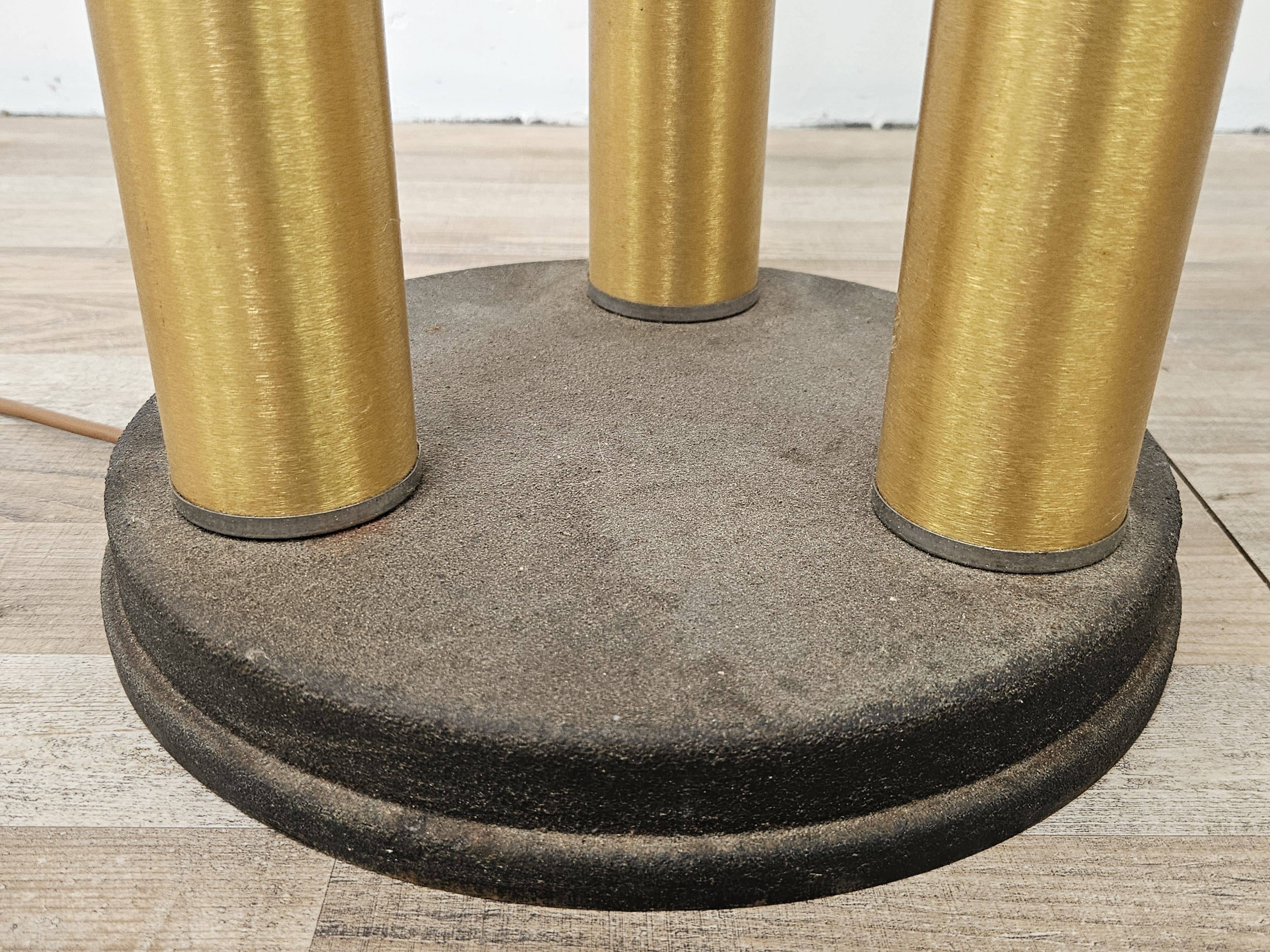 Mid-Century Murano Glass Floor Lamp in Wood and Metal with 3 Light Points