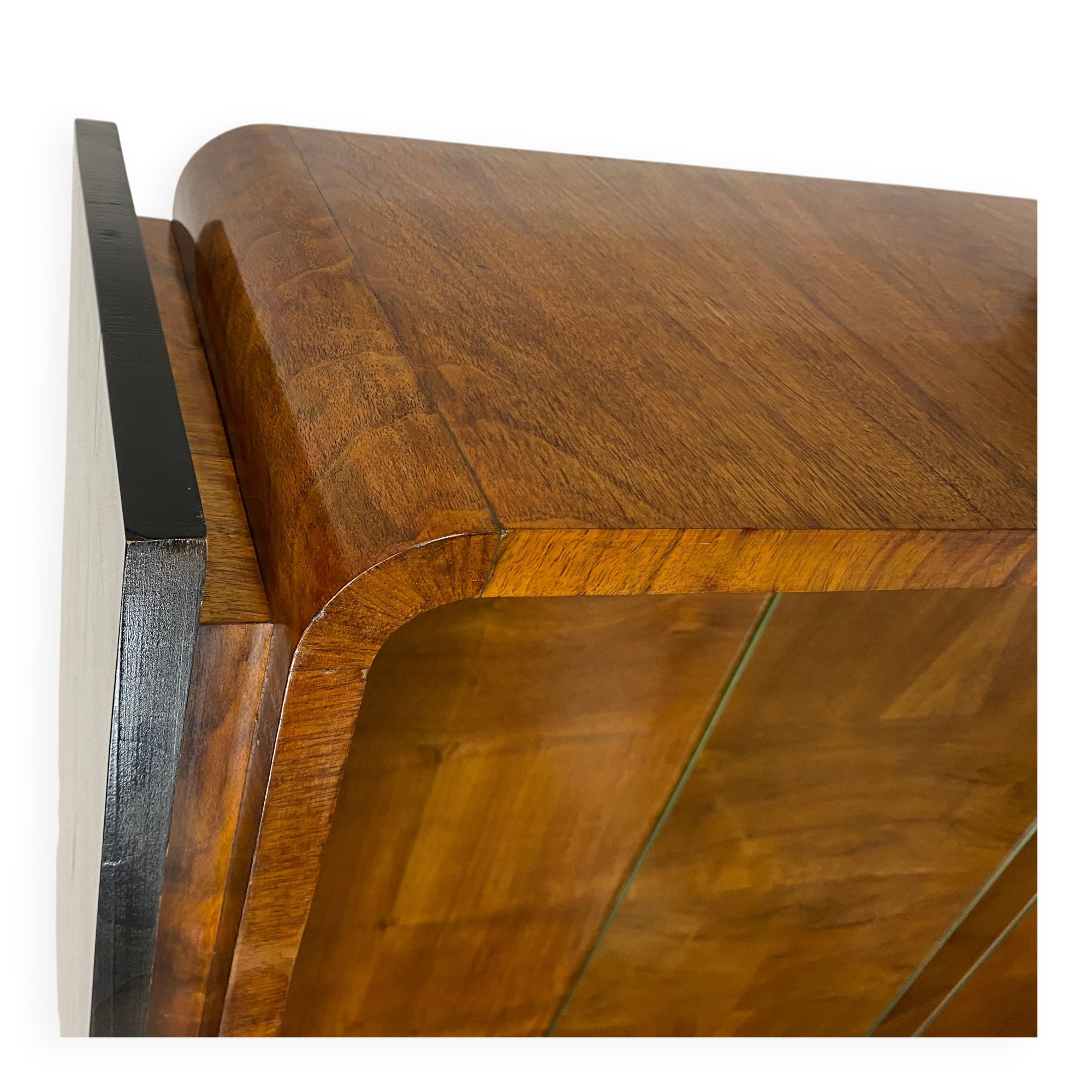 Art Deco display cabinet in walnut