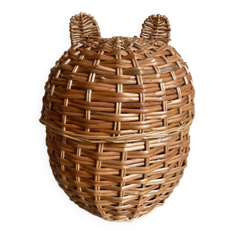 Petite sculpture panier osier