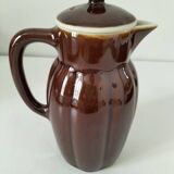 Vintage chocolate glazed stoneware teapot