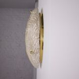 Ceiling lamp in brass & frosted glass