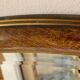 Miroir Art Nouveau ovale en bois peint et miroir biseauté