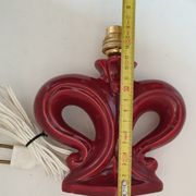 Pied de lampe art déco fleur de lys stylisée en céramique