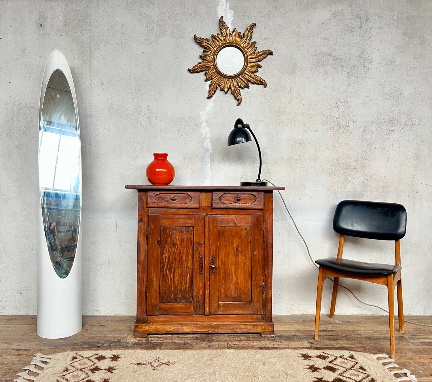 Vintage Parisian sideboard in solid wood