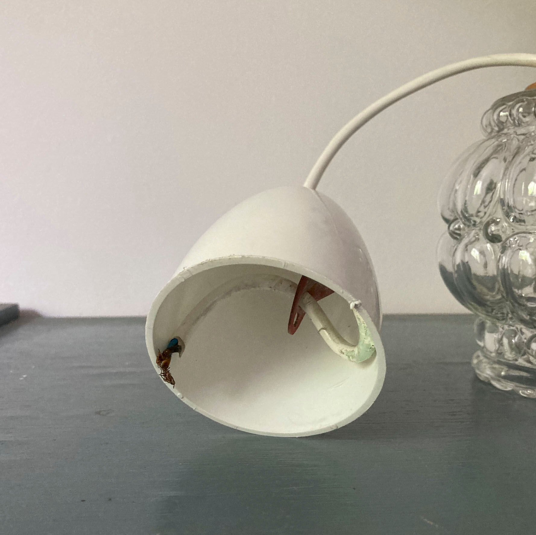 Vintage glass bubble pendant lamp