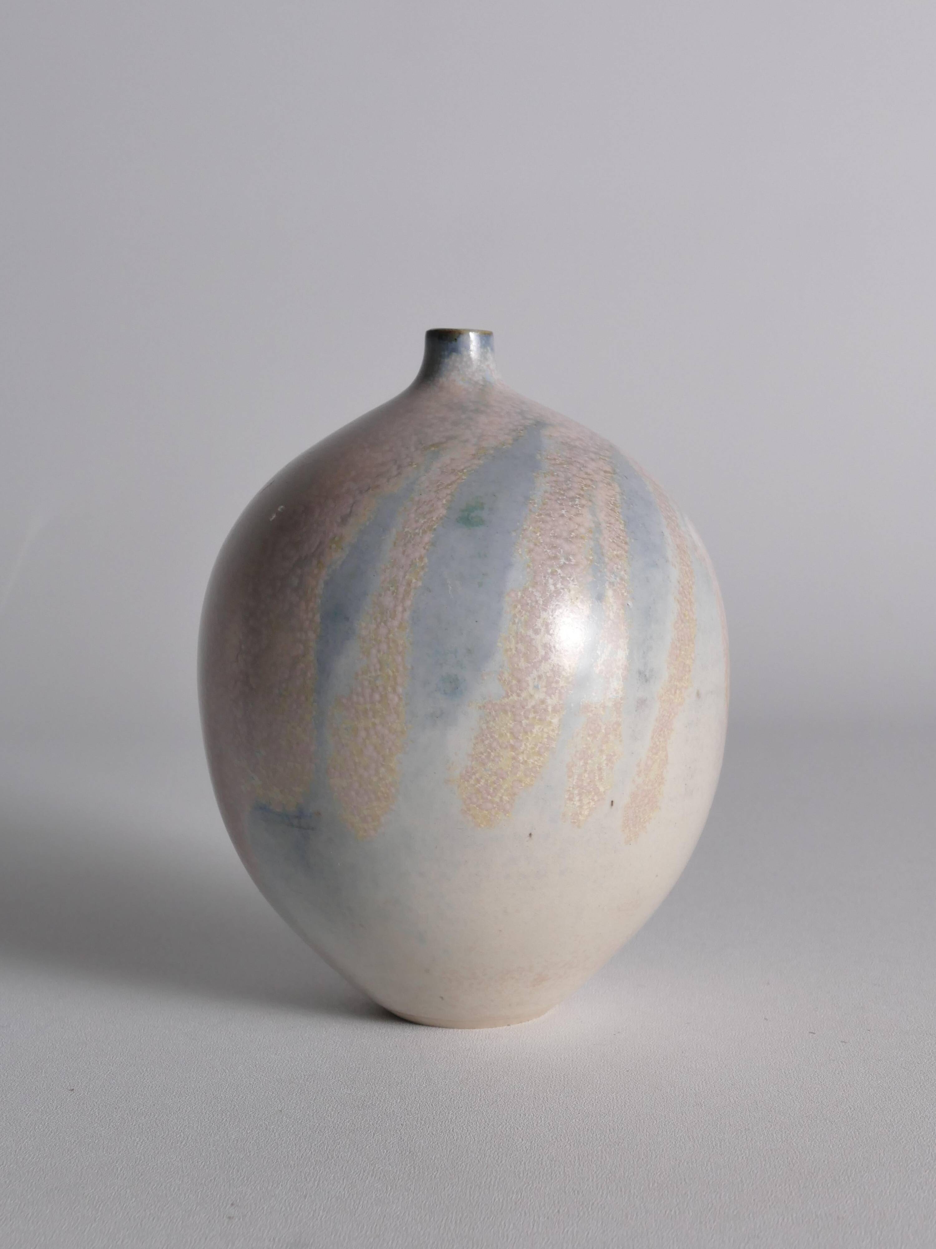 Vase en grès unique Bo Scullman, moderne scandinave, fin du 20e siècle