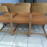 Suite of 6 Baumann Chairs model 1970 Sleigh