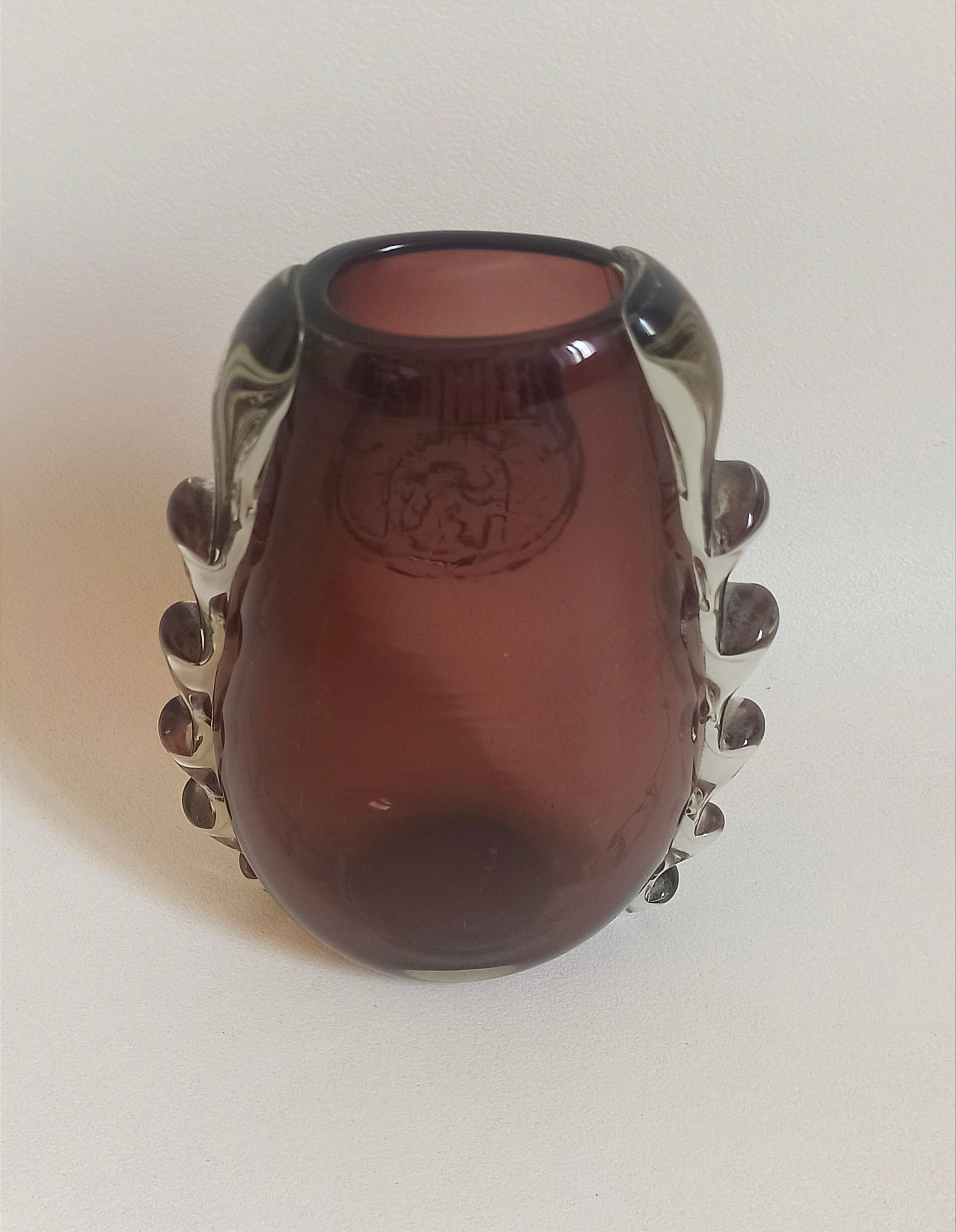 Murano crystal vase height 18.3 cm