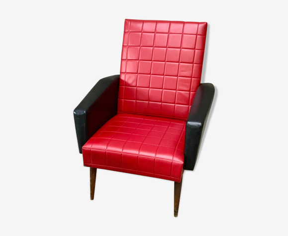Fauteuil rockabilly skai vintage