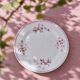 Round plate from the 19th century, pink ironstone, signed Maestricht "Toulouse"