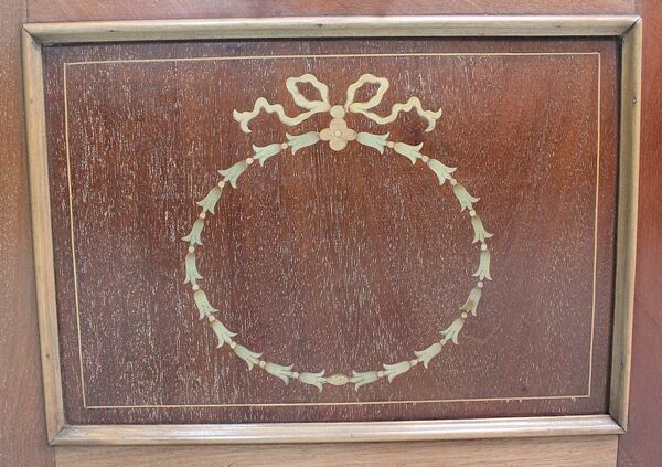 Tabouret porte-revue anglais en acajou blond 1900/1920