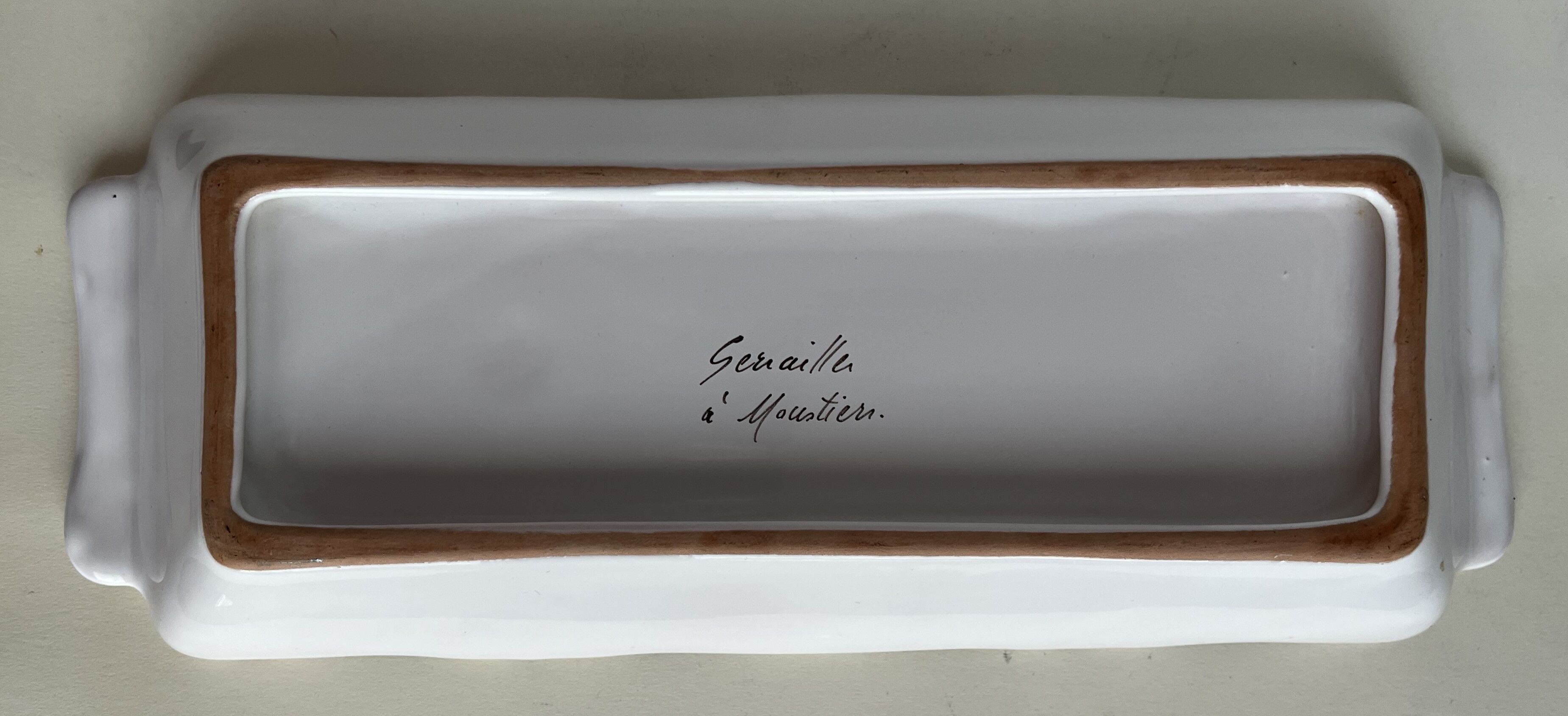 Rectangular dish in earthenware from Moustiers