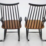 1960s Pair of Varjosen Puunjalostus Beech Rocking Chair, Finland