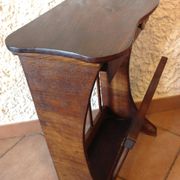 Magazine holder in varnished wood / vintage 60s