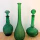 Green carafe Empoli Italy with diamond points - 1960