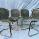 6 chaises en métal doré Cidue