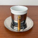 Espresso cups and saucers from the Italian postmodern Lavazza Oro series by Balzano, 1980s, set of 7.