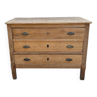 Raw oak chest of drawers