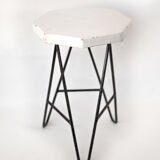 Tabouret vintage bois et structure en fer