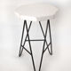 Vintage stool, wooden stool and iron structure, extra stool, octagonal wood seat, cui