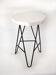 Vintage stool, wooden stool and iron structure, extra stool, octagonal wood seat, cui
