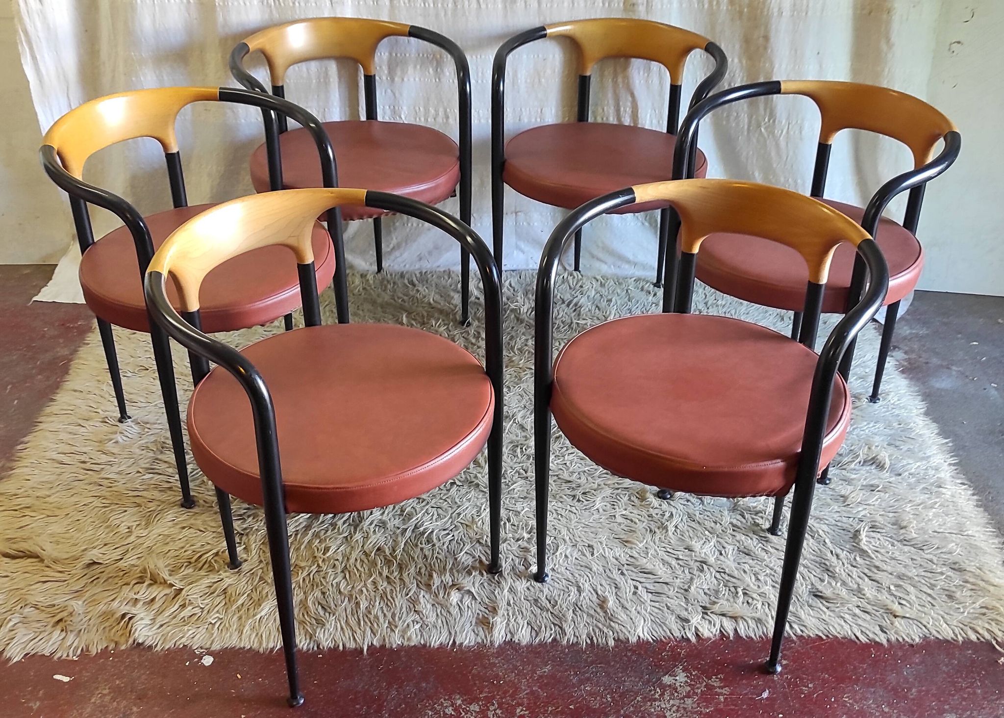 Set of 6 designer chairs, Boléro model, by Archirivolto - 80s/90s