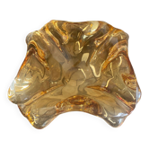 Yellow crystal ashtray 1980s