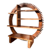 Armoire murale ronde vintage brésilienne artisanale en bois de Cumaru, années 1960