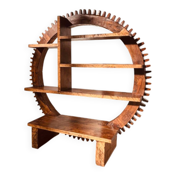 Armoire murale ronde vintage brésilienne artisanale en bois de Cumaru, années 1960