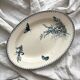 Oval ironstone dish flowers birds "Malaga" Petrus Regout