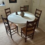 8 wooden chairs - 1950s