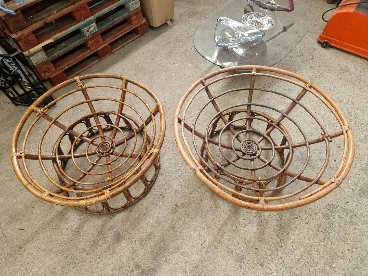 Rattan armchairs