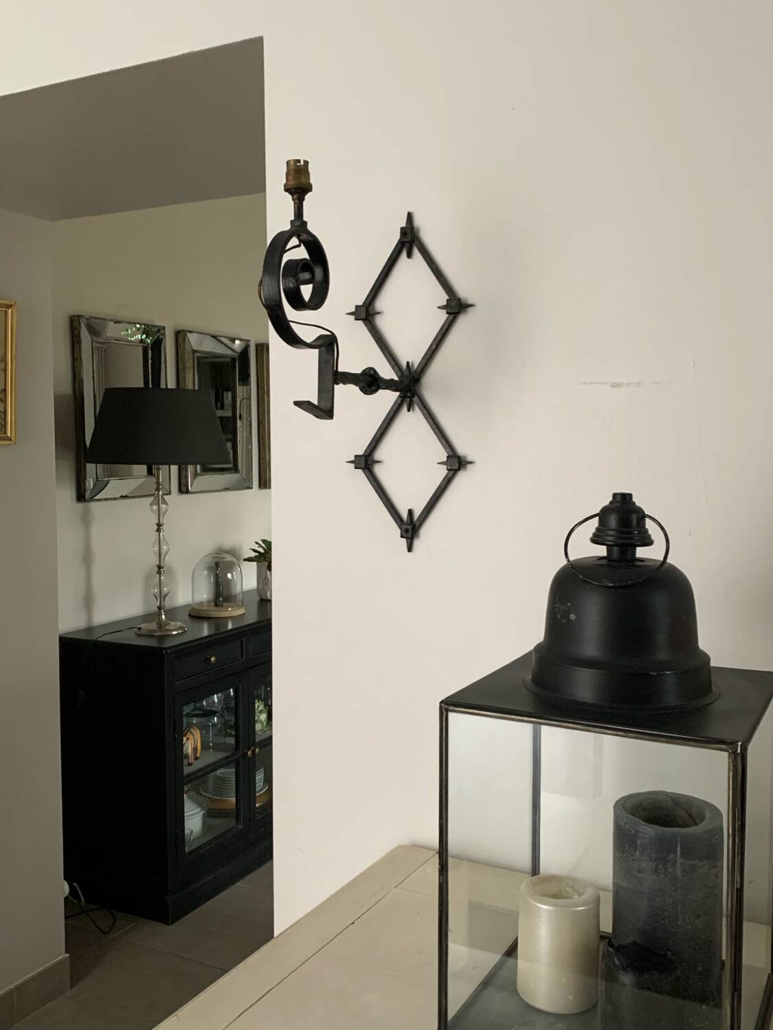 Wrought iron wall lights from the 60s