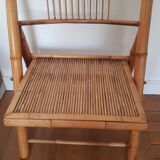 Bamboo and rattan folding chair