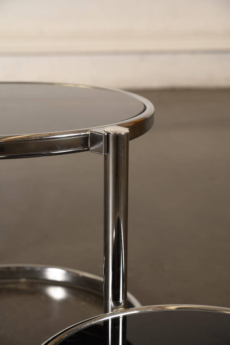 Chrome and glass coffee table