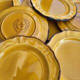 Set of 11 saffron Fleur de lys dessert plates ADP