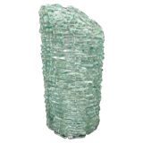 Italian Sculptural Glass Table Lamp, Wire and Glass Construction, 1980s