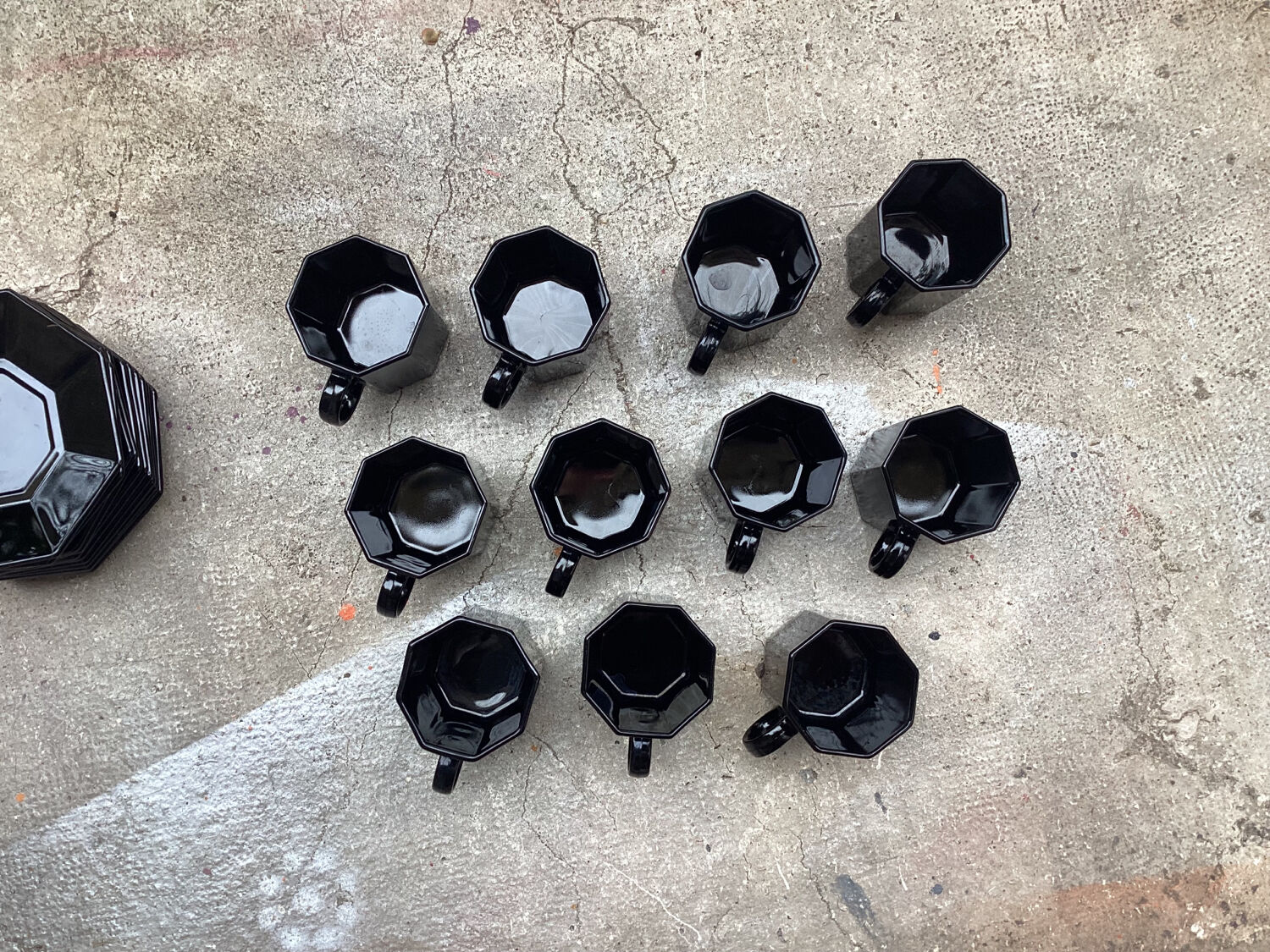 Large 11-cup coffee service Arcoroc vintage Esso collection