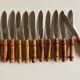 Set of 12 bamboo knives 1960