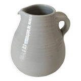 Hand-thrown white stoneware pitcher – signed artisanal ceramic