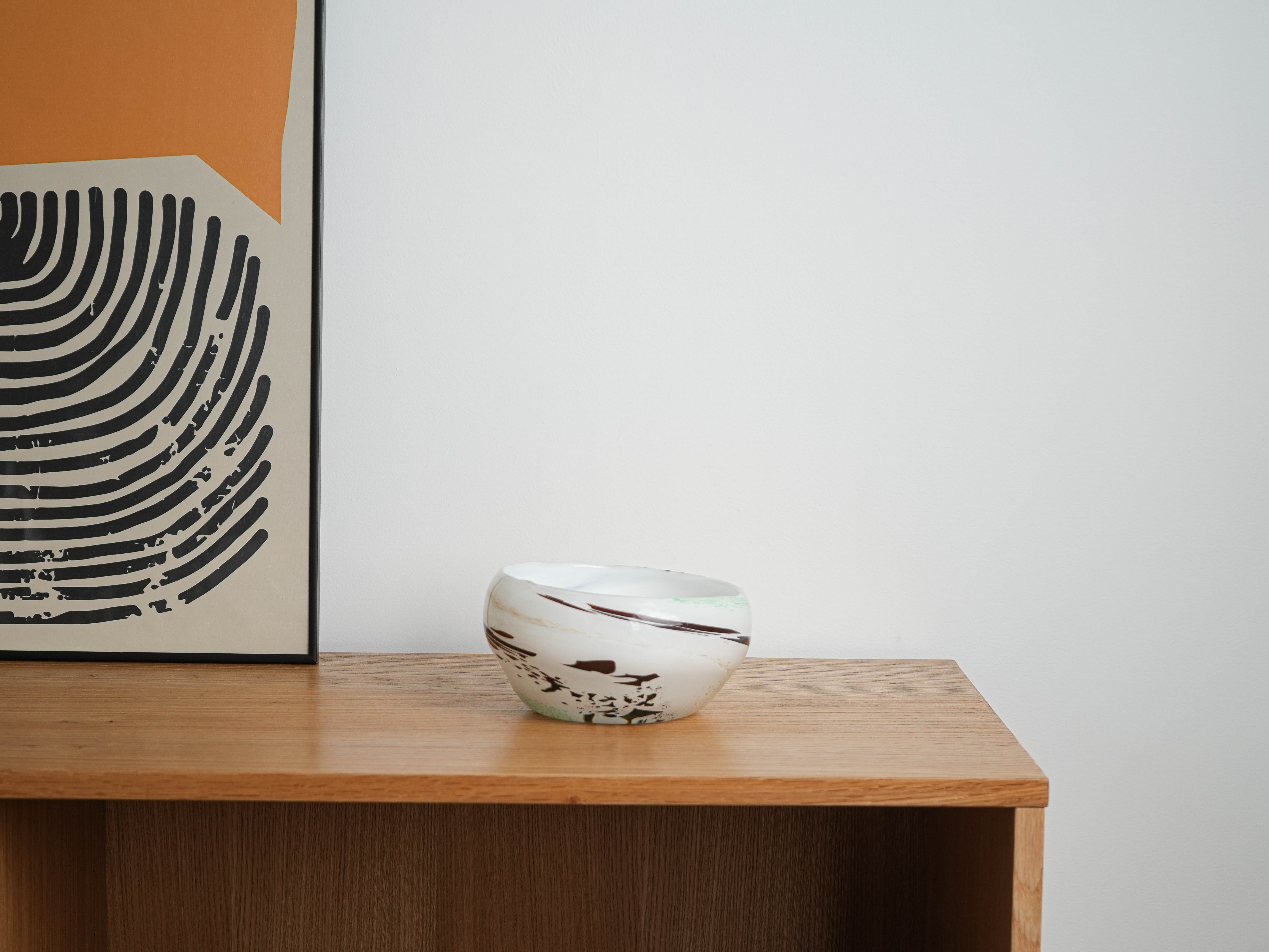 Glass bowl, Danish design, 1970s, made in Denmark