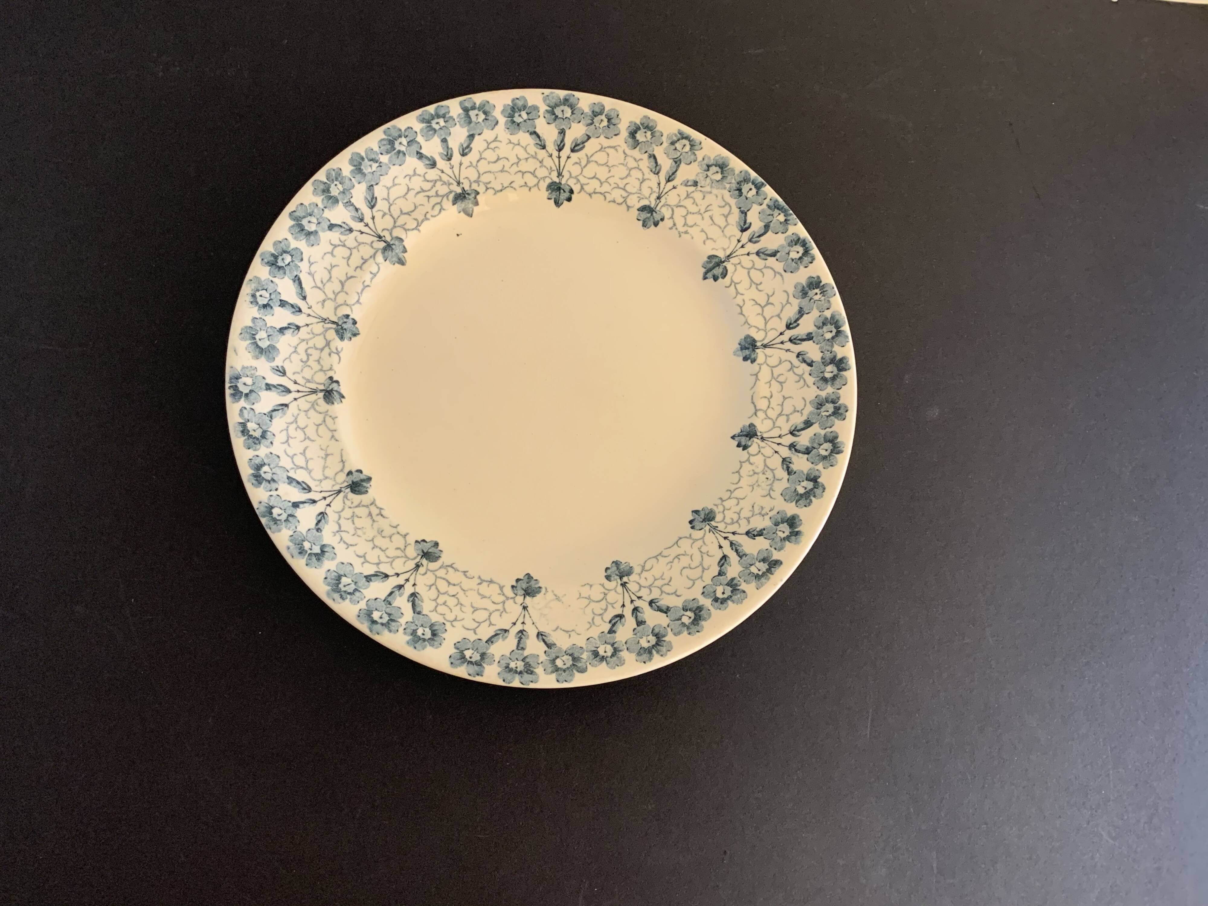 8 old blue blue longwy flat plates 1900 priming model