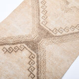 3x12 Classic Turkish Vintage Runner Rug, Handmade Vintage Rug, 3x12 Runner Rug, Brown Beige Rug,