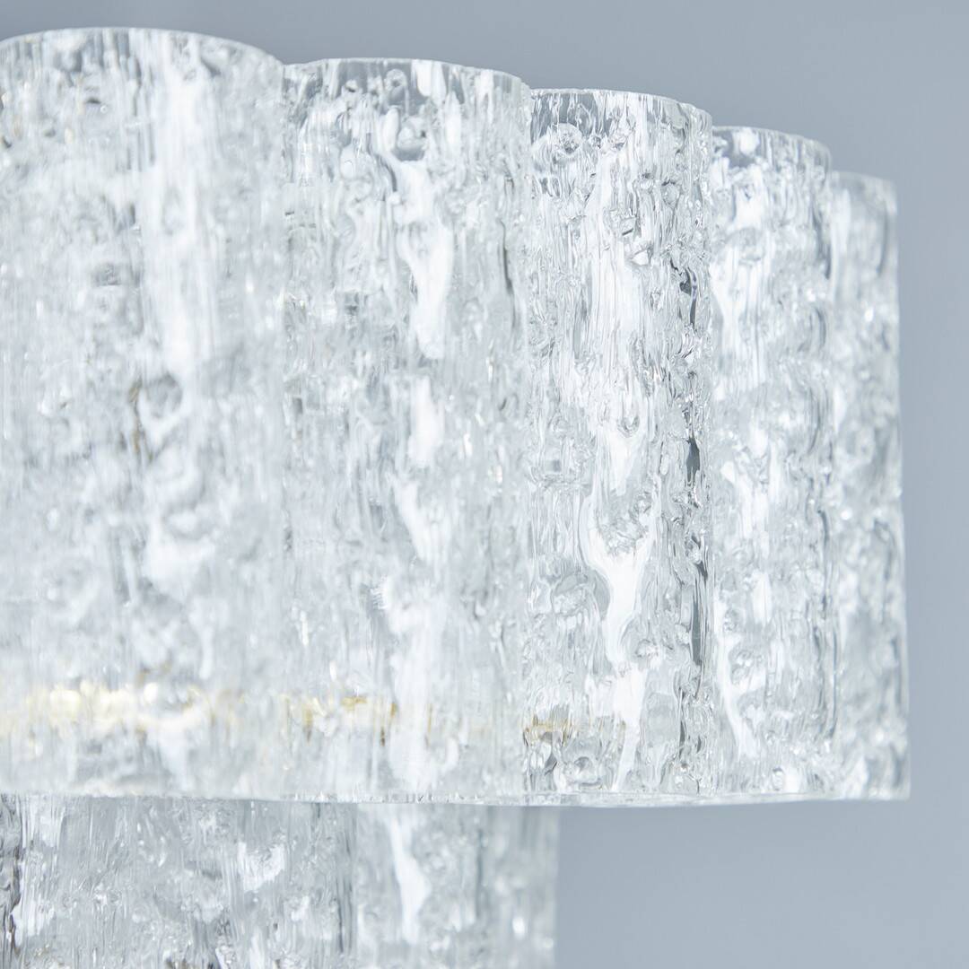 Glass and Brass Chandelier from Doria Leuchten, 1960s