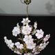 Charming Murano Vintage Chandelier White and Pink Flowers